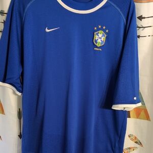 Nike Men’s Royal Blue Brazil CBF Soccer Jersey with White Trim